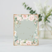 Feuillet de papier floral vert Sage (Debout devant)