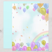 Feuillet de papier pastel Balloons (Devant / Derrière)