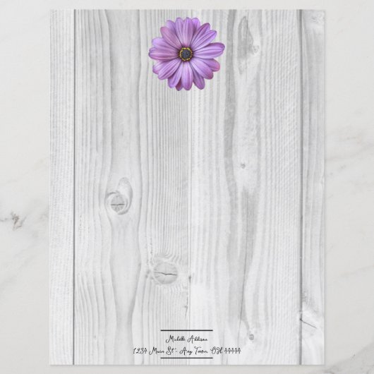 Feuillet de papier personnalisé Rustique Purple Da (Devant)