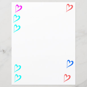 Feuillet de papier pour coeur bleu violet rouge