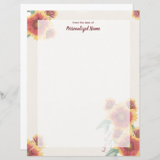 Feuillet de papier sans doublure cachetée indienne (Devant / Derrière)