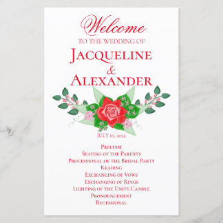 Feuillet de programme sur le thème Mariage simple