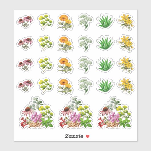 Feuillet Modèle de Stickers en forme de plantes mé (Feuille)
