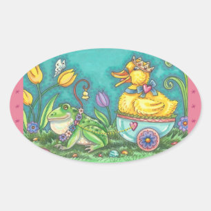Feuillet Ovale FROG & DUCK EASTER EGG STICKERS