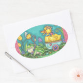 Feuillet Ovale FROG & DUCK EASTER EGG STICKERS (Enveloppe)