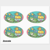 Feuillet Ovale FROG & DUCK EASTER EGG STICKERS (Feuille)