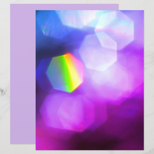 Feuillet papier brillant bleu violet brillant (Devant / Derrière)