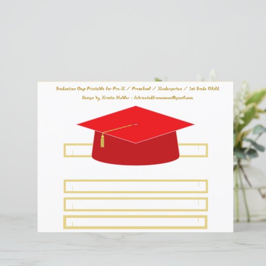 Feuillet papier Casquette de fin d'études Red Movi (Debout devant)