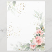 Feuillet papier journal de gracieuseté rose floral (Dos)