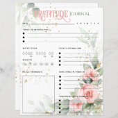 Feuillet papier journal de gracieuseté rose floral (Devant / Derrière)