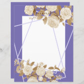 Feuillet papier mauve Rose naturel élégant (Devant / Derrière)