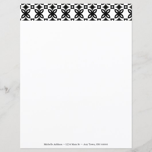 Feuillet papier personnalisé Fleurs Art Déco (Devant)