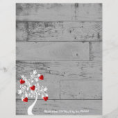 Feuillet papier personnalisé Red Valentine Hearts (Devant)