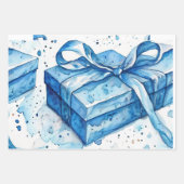 Feuillet plat Christma Wrapping Papier Set de 3 (Devant 3)