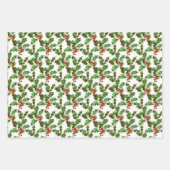 Feuillets de papier à enveloppement Holly de Noël (Devant)
