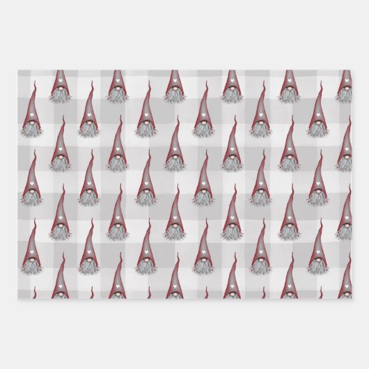 Feuillets de papier enveloppant Noël Gnome scandin (Devant)