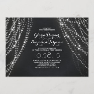 Feux à cordes Arrière-plan Faire-part de mariage r