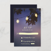 Feux à cordes Cartes RSVP mariage rustique (Devant / Derrière)