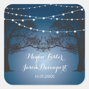 Feux à cordes et autocollants de mariage d'arbre
