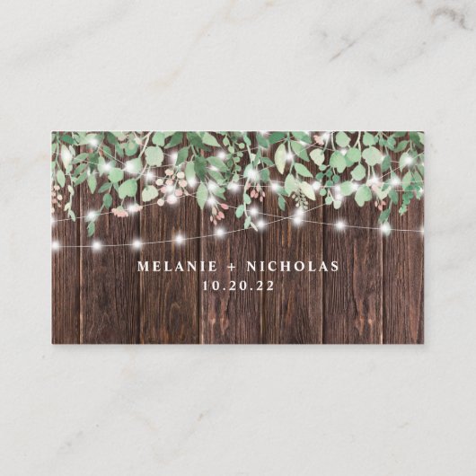 Feux à cordes rustiques mariage carte site RSVP (Dos)