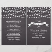 Feux à cordes sur tableau noir programme de mariag (Devant)