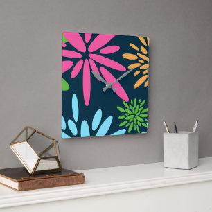 Feux Abstraits colorés Horloge murale