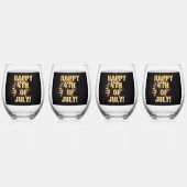 Feux d'artifice 10 verres à vin 4 juillet ensemble (Recto)