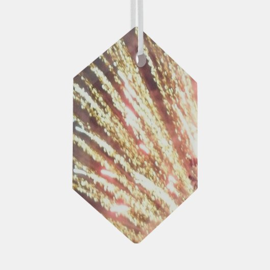 Feux d'artifice 11 ornement hexagone en verre (Avant droite)