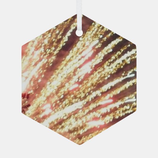 Feux d'artifice 11 ornement hexagone en verre (Verso)