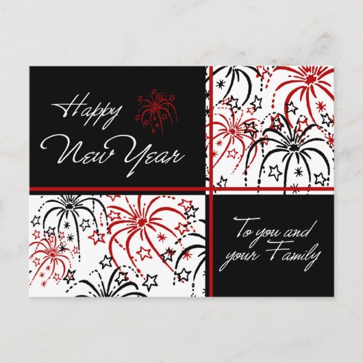 Feux d'artifice Bonne année Cartes postales (Devant)