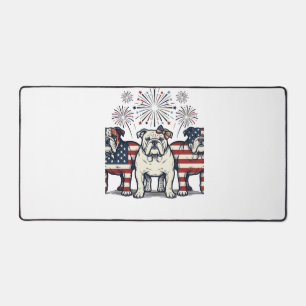 Feux d'artifice de Bouledogue patriotique Gravure 