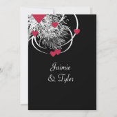 Feux d'artifice et coeur Invitation à un dîner de  (Dos)