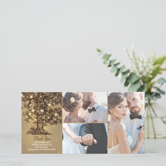 Feux de chêne rustique Mariage Merci (Debout devant)