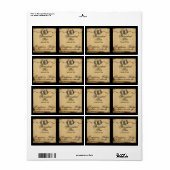 Feux de fer à cheval sur le Étiquette de bougie de (Feuille entière)