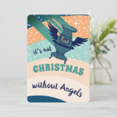 Feux de four angel carte de Noël personnalisée (Debout devant)