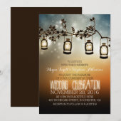 feux de jardin rustiques - lanternes faire-part de (Devant / Derrière)