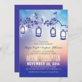 feux de jardin rustiques - lanternes faire-part de (Devant / Derrière)