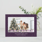 Feux de neige violette Cartes de Noël Photo (Debout devant)