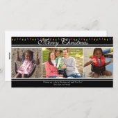 Feux de Noël 3 photos Carte de Noël (Devant / Derrière)