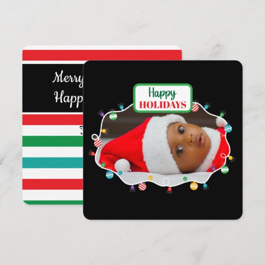 Feux de Noël (ajoutez votre propre photo) carte de (Devant / Derrière)