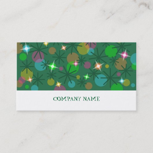 Feux de Noël carte de visite rayures blanches (Devant)