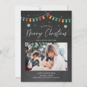 Feux de Noël et Snowflakes Carte photo de vacances (Devant)