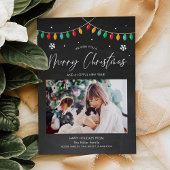 Feux de Noël et Snowflakes Carte photo de vacances