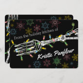 Feux de Noël fourche de la cuisine de carte (Devant / Derrière)