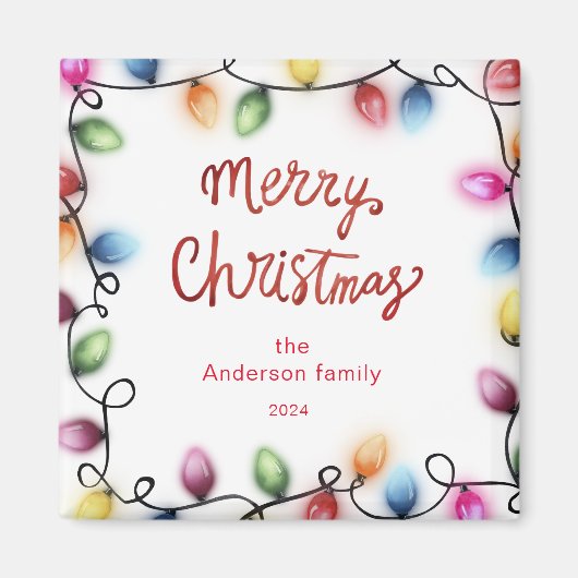 Feux de Noël Joyeux Magnet de Noël (Devant)