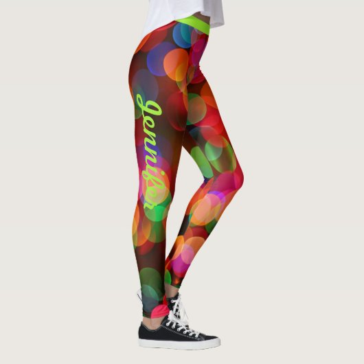 Feux de Noël Leggings Personnaliser le nom (Droite)