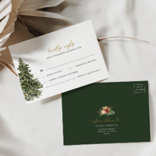 Feux de Noël Mariage d'hiver Carte RSVP