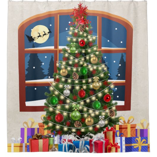 Feux de Noël & Ornements Douche rideau (Devant)