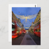 Feux de Noël, Regent Street, carte postale de Lond (Devant / Derrière)