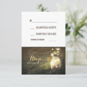 Feux de nuit rustiques Mason Jar Cartes RSVP (Debout devant)